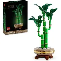 LEGO Botanique 10344 Le bambou de la chance, Plante artificielle, Décoration intérieure, 325 pièces, Pot en bois