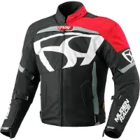 MUGENRACE Aggressore-T blouson textile moto étanche, noir/blanc/rouge, 5XL