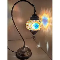 Halay Lampe de table Mozaïek - Lampe turque faite main - Design marocain - Ø 15 cm, hauteur 42 cm - LED E14 incluse