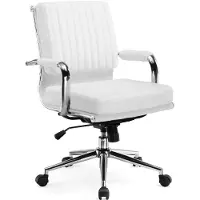 COMHOMA Chaise de bureau , chaise de bureau ergonomique chaise de maquillage fauteuil de direction, chaise pivotante avec accoudoirs, réglable en hauteur chaise de bureau blanc-taddy