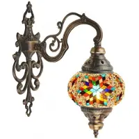 Halay Applique murale turque de style marocain – Lampe mosaïque orientale faite main dans des couleurs chaudes pour un éclairage d'ambiance
