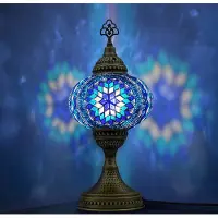 Halay Lampe Mozaiek, lampe de nuit artisanale, lampe Tiffany turco-arabe, lampe de table marocaine pour chambre à coucher et bureau, idée cadeau