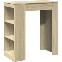 Syfax Table de bar avec étagères chêne sonoma bois d'ingénierie
