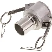 Tameson Raccord Camlock DN 40 (1 1/2'') en acier inoxydable Pilier de tuyau (38 mm) Type C EN 14420-7 (DIN 2828)