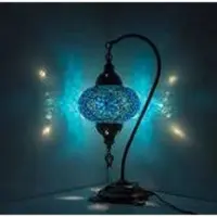 Halay Lampe de table Mozaïek - Lampe turque faite main - Lampe marocaine Booglampe - Ø 19 cm, hauteur 42 cm - LED E14 incluse