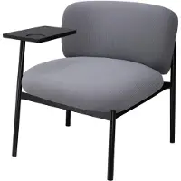 COMHOMA Fauteuil Lounge Fauteuil Relax Fauteuil à oreilles moderne, chaise rembourrée avec pieds en métal, canapé individuel pour salon/chambre à coucher/jardin, gris