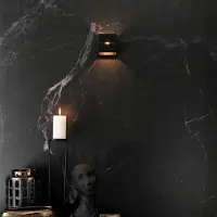 LUSENZ - Applique murale LED cube 3W G9 noir mat haut et bas IP20