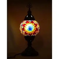 Halay Lampe de table mosaïque d'Asie orientale (lampe turque) Ø 12 cm, fabriquée à la main, hauteur 36 cm, pour ampoule E14 jusqu'à 40 watts