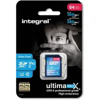 Integral UltimaPro X2 - Carte mémoire flash - 64 Go - Video Class V90 / UHS-II U3 / Class10 - microSDXC UHS-II