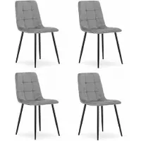 Leobert Chaise Valora KARA Gris Clair x4 - Lot de 4 chaises gris clair au design moderne