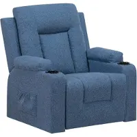 COMHOMA Fauteuil de relaxation Fauteuil TV en tissu avec fonction chaise longue Fauteuil TV réglable, Recliner Chair, bleu-tissu