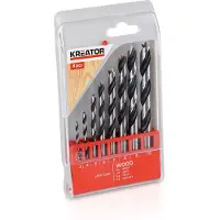 Kreator Set de forets à bois 8 pièces 3-10mm