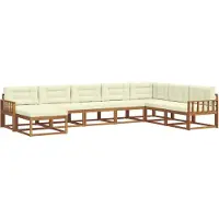 vidaXL Ensemble de salon de jardin 8 pièces, couleurs naturelles et crème