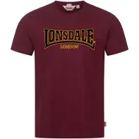 Lonsdale T-Shirt 'Classic' jaune d'or / bourgogne / noir