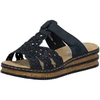 Rieker Damen Pantolette Dunkelblau