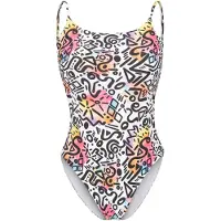 Arena Maillot de bain 'Water Prints' jaune / rose / noir / blanc