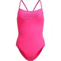 Speedo Endurance+ Logo Thin Strap Swimsuit Rose UK 30 Femme