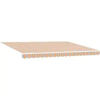 vidaXL Armature de store manuelle avec LED bleues, orange et blanches, 4,5 × 3 m