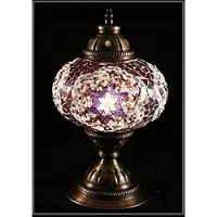 Halay Lampe de table turque avec verre mosaïque rose de 13 cm - Lampe orientale pour un éclairage d'ambiance