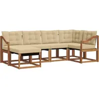 vidaXL Ensemble de Canapés avec coussin 6 pcs Naturel et Beige