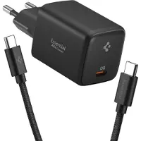 Spigen Chargeur mural Essential 45W EE451EU, noir (45 W, 1 portion), Chargeur USB, Noir