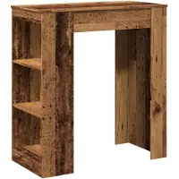 Syfax Table de bar avec étagères vieux bois bois d'ingénierie