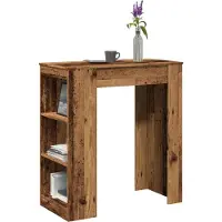 Prolenta Maison Exclusive - Table de bar avec étagère, aspect bois ancien, 95 x 47 x 103,5 cm, aggloméré