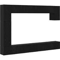 Syfax Ensemble meuble TV 9 pcs Chêne noir Bois d'ingénierie
