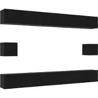Syfax Ensemble meuble TV 8 pc Chêne noir Bois d'ingénierie