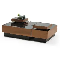 Xl Moebel Gmbh Table basse de luxe design bois tables d'appoint modernes table 135x90x30 table en verre
