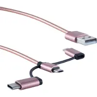 Shiverpeaks BS14-50074 Câble USB 1 m USB 2.0 USB A USB C/Micro-USB B/Lightning or rose (BS14-50074)
