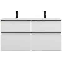Burgbad Eqio double lavabo en verre avec meuble sous-lavabo, largeur 1220mm, SEYY122F2009A0070G0252