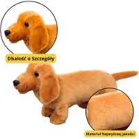 Leantoys Peluche Mascotte Câlins Chien Teckel Marron Clair 25Cm