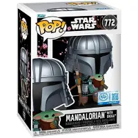 Funko POP! Star Wars Impressions Mandalorian With Grogu Exclusive Figure Argenté Enfants