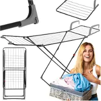 Springos Séchoir parapluie 3 en 1 pliable pour le balcon, la baignoire et le radiateur - peu encombrant et stable Séchoir à linge