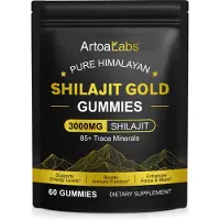 P-Beauty Himalaya Shilajit Gold Gummies Bonbons gélifiés Acide fulvique 3000 mg pour l'énergie Végétalien 60 pièces