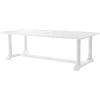 Casa Padrino Luxus Esstisch Blanc 240 x 103 x H. 75 cm - Table de cuisine rectangulaire en aluminium résistant de haute qualité - Table de jardin