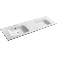 Hak ARECA lavabo double en fonte de marbre 161x51,5cm, blanc