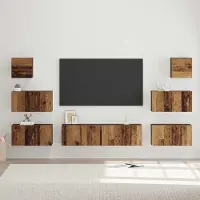 Prolenta Meuble TV exclusif - Ensemble de 8 pièces en bois massif recyclé