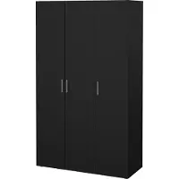 Ebuy24 Armoire Petra à 3 portes, noir mat.