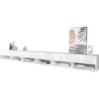 Mirjan 24 Meuble TV 300 cm WILLA A – blanc / blanc brillant