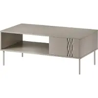 Mirjan 24 Table basse Tresse, Table basse de salon avec étagère (Couleur : Beige)