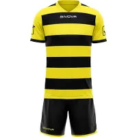 Givova Tenue de rugby Maillot avec short noir/jaune