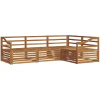 vidaXL Ensemble de salon de jardin 4 pièces en bois d'acacia massif, finition naturelle