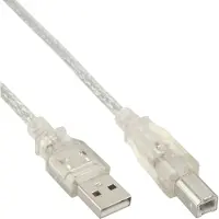 InLine 34555T USB 2.0 Kabel, A an B, transparent, 5m