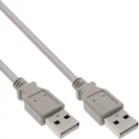 Intos 34318H Câble USB 2.0, A à A, beige, 2m