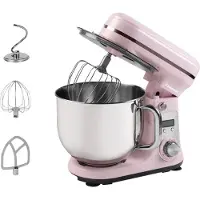 Bestron Robot culinaire super silencieux, moteur DC, 6 vitesses avec fonction pulse, capacité 6L, Robot ménager, Argent, Rose