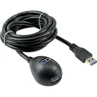 InLine 35651 Rallonge USB 3.0, A prise/prise femelle, noir, avec pied, 1m