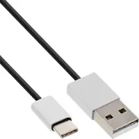 InLine 35835 Câble USB 2.0, type C prise à A prise, noir/alu, flexible, 5m
