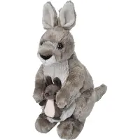 Wild republic Kangourou avec bébé 30 cm gris